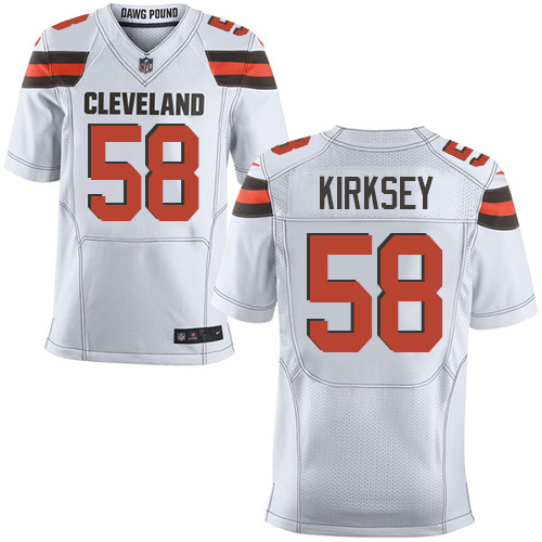 Men's Elite Chris Kirksey Nike Jersey White Road - #58 NFL Cleveland Browns